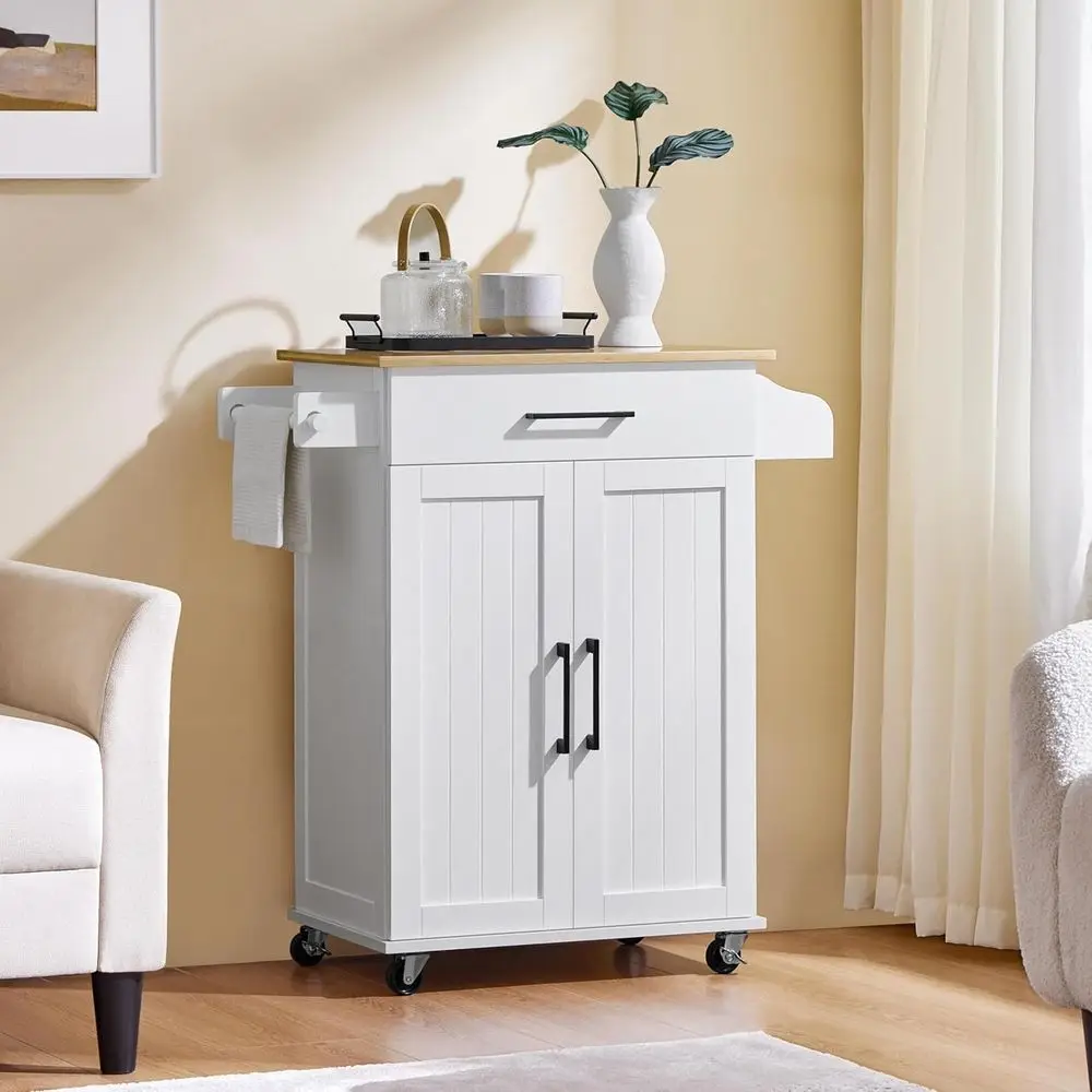 Witte rollende keukenwagen met - Coffee Equipment Rack recensie en prijs