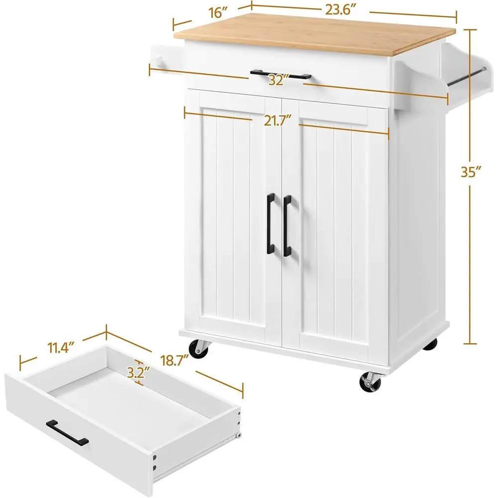 Witte rollende keukenwagen met - Coffee Equipment Rack recensie en prijs