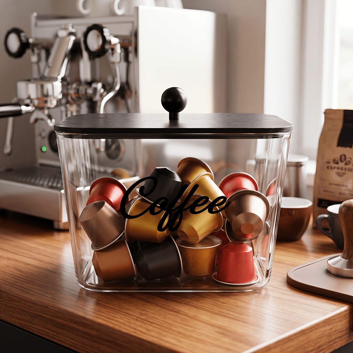 Koffiepodhouder met deksels, p - Coffee Equipment Rack recensie en prijs