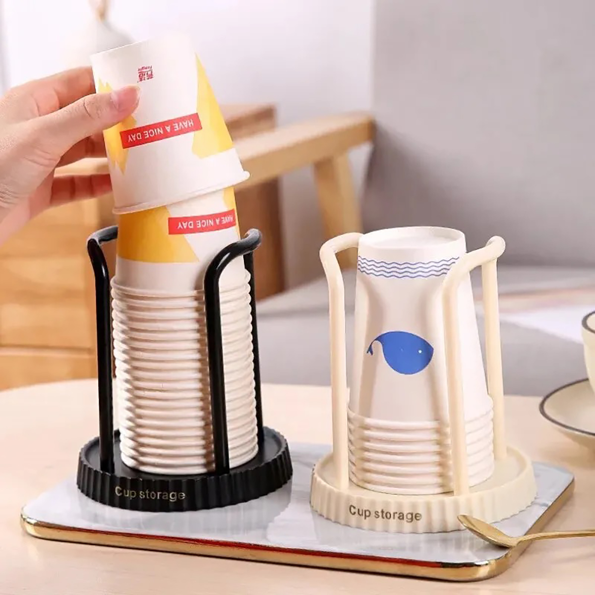 Minimalistische papieren beker - Coffee Equipment Rack recensie en prijs