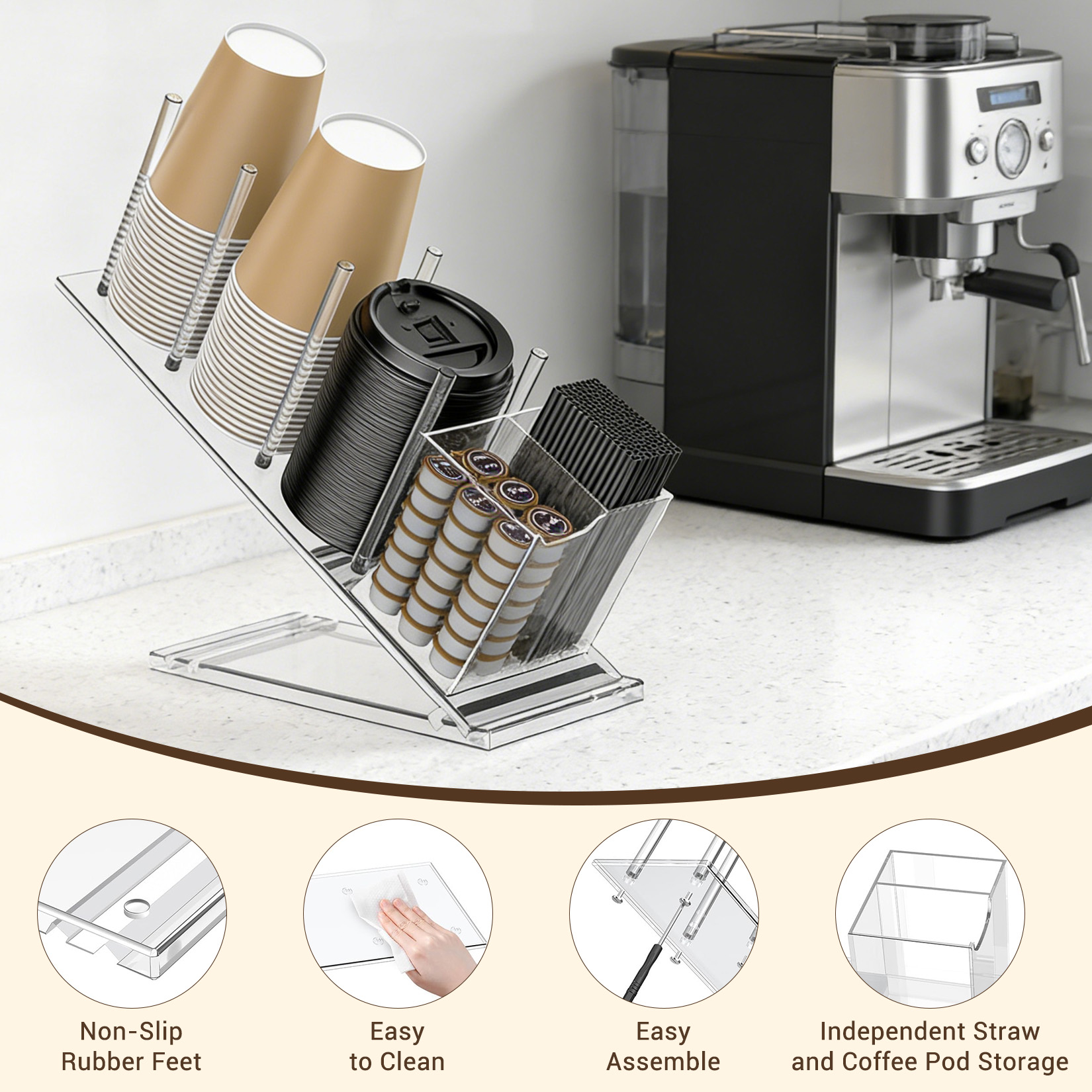 Acryl koffiebekerhouder, verst - Coffee Equipment Rack recensie en prijs